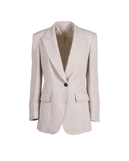 Shop BRUNELLO CUCINELLI  Giacca: Brunello Cucinelli blazer in lino.
Collo con revers a lancia.
Maniche lunghe con bottoni sul fondo.
Due tasche frontali con patta.
Uno spacco posteriore sul fondo.
Chiusura frontale con bottoni.
Composizione: 97% lino, 2% poliestere, 1% poliammide.
Made in Italy.. MH5477221-C169